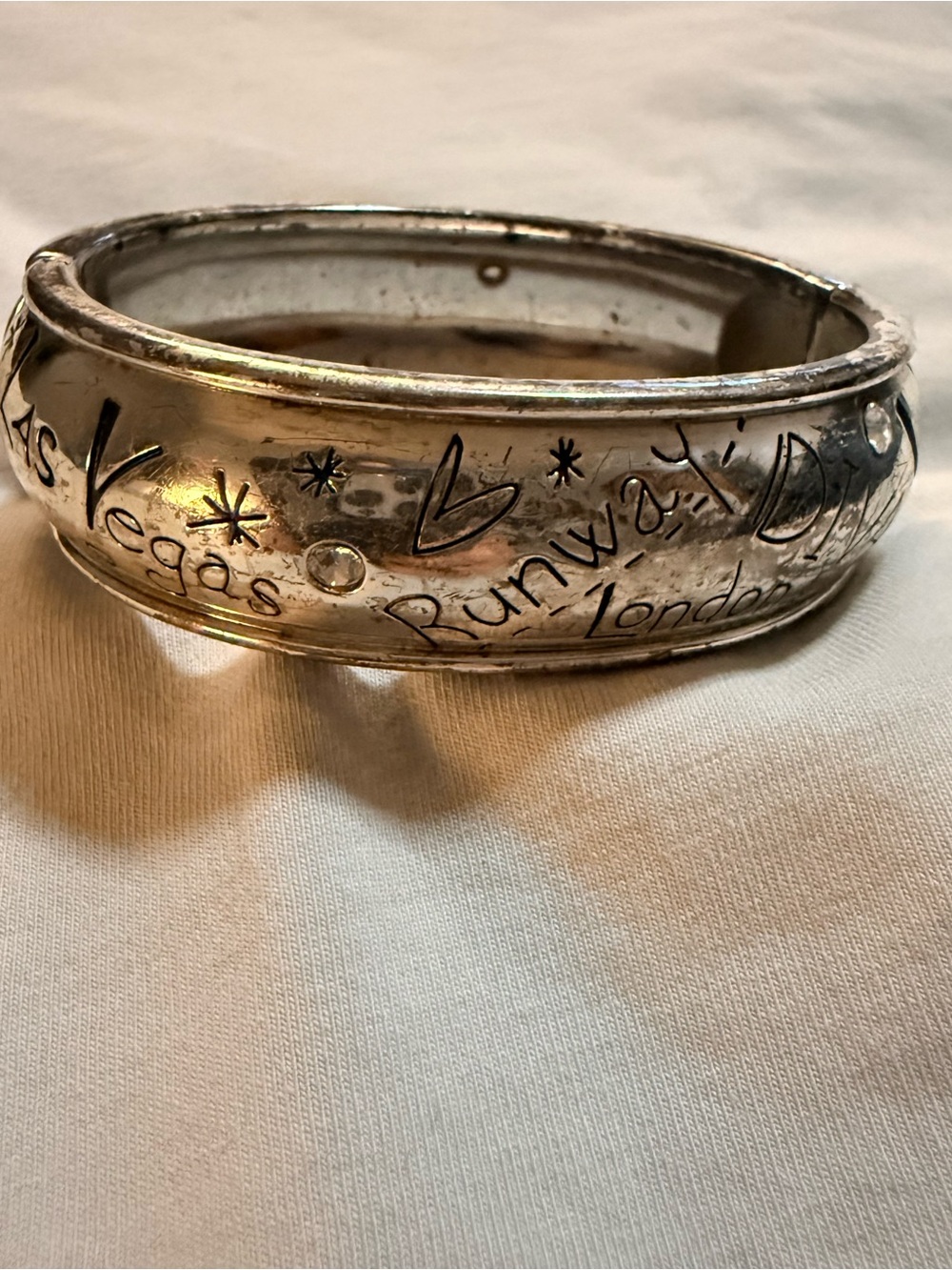 Brighton Fashionista Hinged Bangle Bracelet, Signed